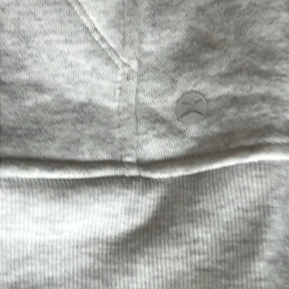 NWOT Women's Danskin White Half-Zip Sweater sz L Kangaroo Pocket Heather White - Picture 4 of 11